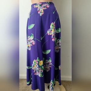 Ralph Lauren Purple Floral Midi Skirt